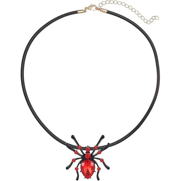 jewelry Halloween Choker Ncklace for Women Crystal Spider Pendant Necklace - Picture 4 of 4